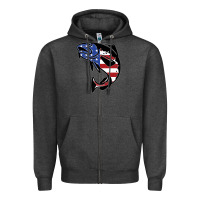 Charcoal Heather american cod fish design fishing lover fisherman usa premium Zipper Hoodie - linhVisuals