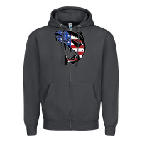 Smoke american cod fish design fishing lover fisherman usa premium Zipper Hoodie - linhVisuals