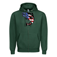 Sports Green american cod fish design fishing lover fisherman usa premium Zipper Hoodie - linhVisuals