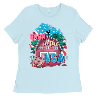 Baby Blue Barn in the USA Ladies Tee - FaDigitalArtStudio