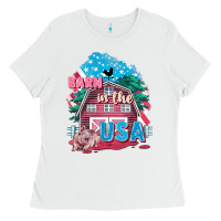 White Barn in the USA Ladies Tee - FaDigitalArtStudio