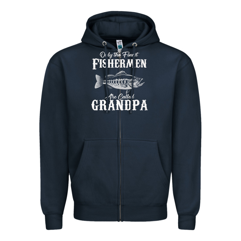Mens Only The Finest Fishermen Grandad Premium Zipper Hoodie by linhVisuals | Teevron