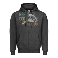 Charcoal Heather mens reel cool step dad fishing funny fathers day Zipper Hoodie - linhVisuals