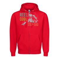 Red mens reel cool step dad fishing funny fathers day Zipper Hoodie - linhVisuals