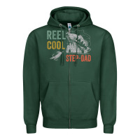 Sports Green mens reel cool step dad fishing funny fathers day Zipper Hoodie - linhVisuals
