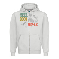 Dove Grey mens reel cool step dad fishing funny fathers day Zipper Hoodie - linhVisuals