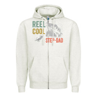 Oatmeal Heather mens reel cool step dad fishing funny fathers day Zipper Hoodie - linhVisuals