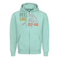Seafoam mens reel cool step dad fishing funny fathers day Zipper Hoodie - linhVisuals