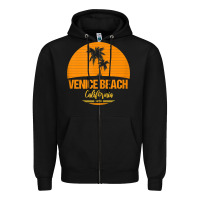 Black california venice beach tank top Zipper Hoodie - linhVisuals