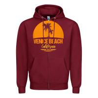 Burgundy california venice beach tank top Zipper Hoodie - linhVisuals