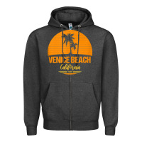 Charcoal Heather california venice beach tank top Zipper Hoodie - linhVisuals