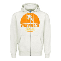 Oatmeal Heather california venice beach tank top Zipper Hoodie - linhVisuals