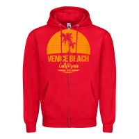 Red california venice beach tank top Zipper Hoodie - linhVisuals