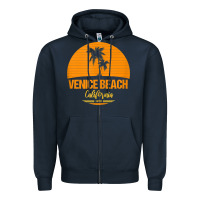 Navy california venice beach tank top Zipper Hoodie - linhVisuals