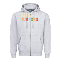 Heather Grey Social Worker Job Occupation Funny Birthday Zipper Hoodie - linhVisuals