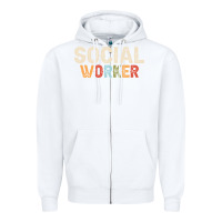 White Social Worker Job Occupation Funny Birthday Zipper Hoodie - linhVisuals