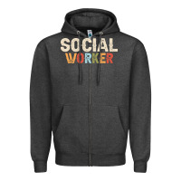 Charcoal Heather Social Worker Job Occupation Funny Birthday Zipper Hoodie - linhVisuals