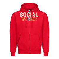 Red Social Worker Job Occupation Funny Birthday Zipper Hoodie - linhVisuals