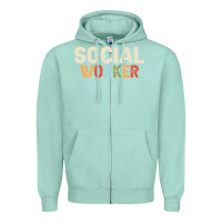 Seafoam Social Worker Job Occupation Funny Birthday Zipper Hoodie - linhVisuals