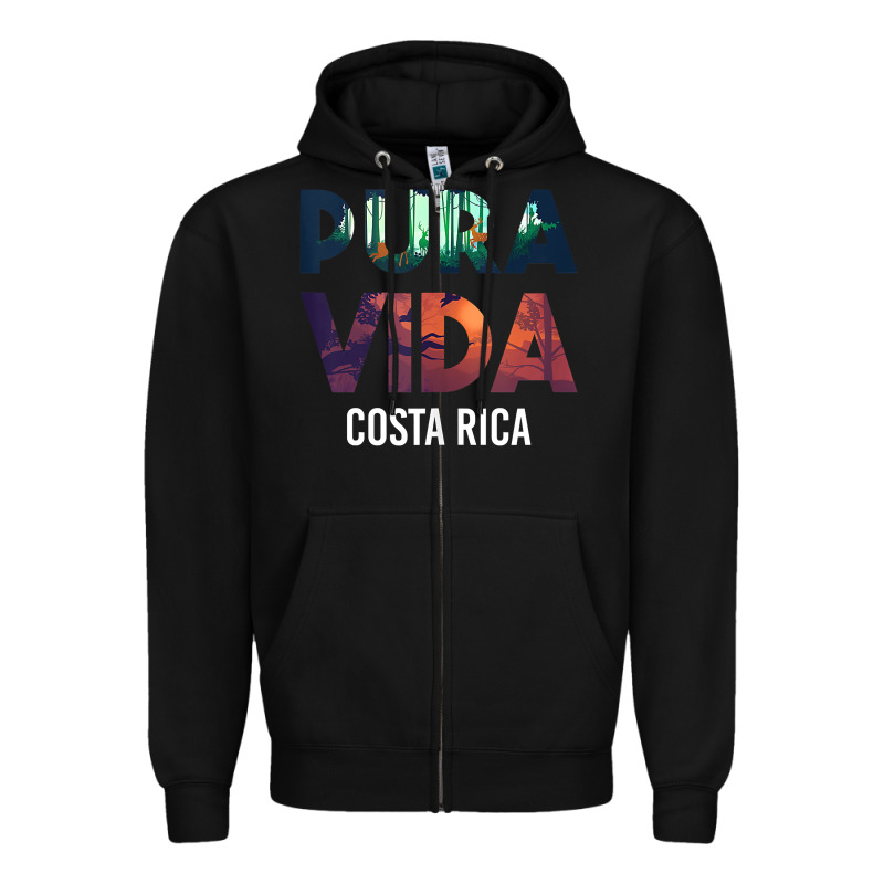 Costa Rica Pura Vida Toucan Tropical Surf Beach Vibes Tank Top Zipper Hoodie by linhVisuals | Teevron