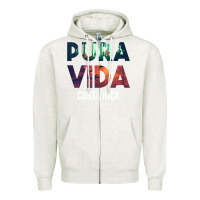 Oatmeal Heather costa rica pura vida toucan tropical surf beach vibes tank top Zipper Hoodie - linhVisuals