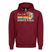 Burgundy costa rica retro beach vacation costa rica souvenir beach t shirt Zipper Hoodie - linhVisuals