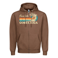 Chestnut costa rica retro beach vacation costa rica souvenir beach t shirt Zipper Hoodie - linhVisuals