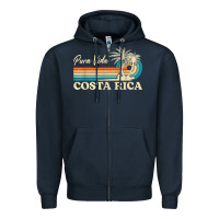 Navy costa rica retro beach vacation costa rica souvenir beach t shirt Zipper Hoodie - linhVisuals