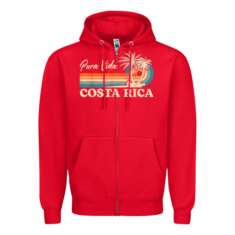 Costa Rica Retro Beach Vacation Costa Rica Souvenir Beach T Shirt Zipper Hoodie by linhVisuals | Teevron