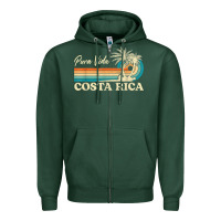 Sports Green costa rica retro beach vacation costa rica souvenir beach t shirt Zipper Hoodie - linhVisuals
