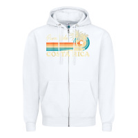 White costa rica retro beach vacation costa rica souvenir beach t shirt Zipper Hoodie - linhVisuals