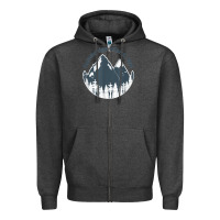 Charcoal Heather bainbridge island wa mountains hiking climbing camping Zipper Hoodie - linhVisuals