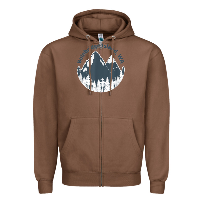 Bainbridge Island Wa Mountains Hiking Climbing Camping Zipper Hoodie by linhVisuals | Teevron