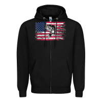 Black bass fishing distressed american flag essential Zipper Hoodie - linhVisuals