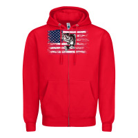 Red bass fishing distressed american flag essential Zipper Hoodie - linhVisuals