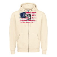 Bass Fishing Distressed American Flag Essential Zipper Hoodie | Teevron