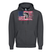 Smoke bass fishing distressed american flag essential Zipper Hoodie - linhVisuals