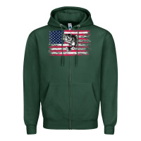 Sports Green bass fishing distressed american flag essential Zipper Hoodie - linhVisuals