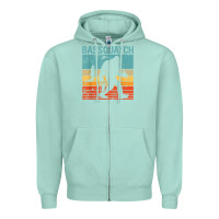 Seafoam bassquatch! funny bigfoot fishing outdoor retro Zipper Hoodie - linhVisuals