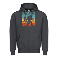 Smoke bassquatch! funny bigfoot fishing outdoor retro Zipper Hoodie - linhVisuals