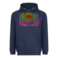 Navy colorful zebra background Heavyweight Hoodie - RanaPortraitStore