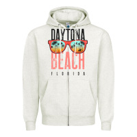 Oatmeal Heather daytona beach shirt florida summer vacation surfing daytona sweatshirt Zipper Hoodie - linhVisuals