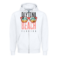 White daytona beach shirt florida summer vacation surfing daytona sweatshirt Zipper Hoodie - linhVisuals