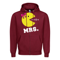 Burgundy Mrs Pacman Zipper Hoodie - linhVisuals