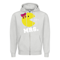 Dove Grey Mrs Pacman Zipper Hoodie - linhVisuals
