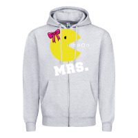 Heather Grey Mrs Pacman Zipper Hoodie - linhVisuals