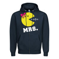Navy Mrs Pacman Zipper Hoodie - linhVisuals