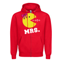 Red Mrs Pacman Zipper Hoodie - linhVisuals