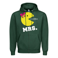 Sports Green Mrs Pacman Zipper Hoodie - linhVisuals