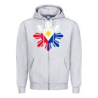 Heather Grey philippine flag hoodie pinoy flag filipino shirt pinoy sun Zipper Hoodie - linhVisuals
